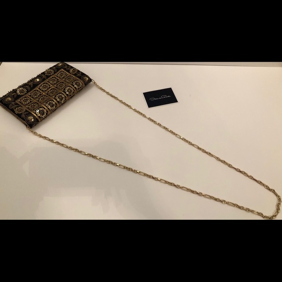 NWOT Oscar De La Renta Black Clutch - Picture 4 of 5